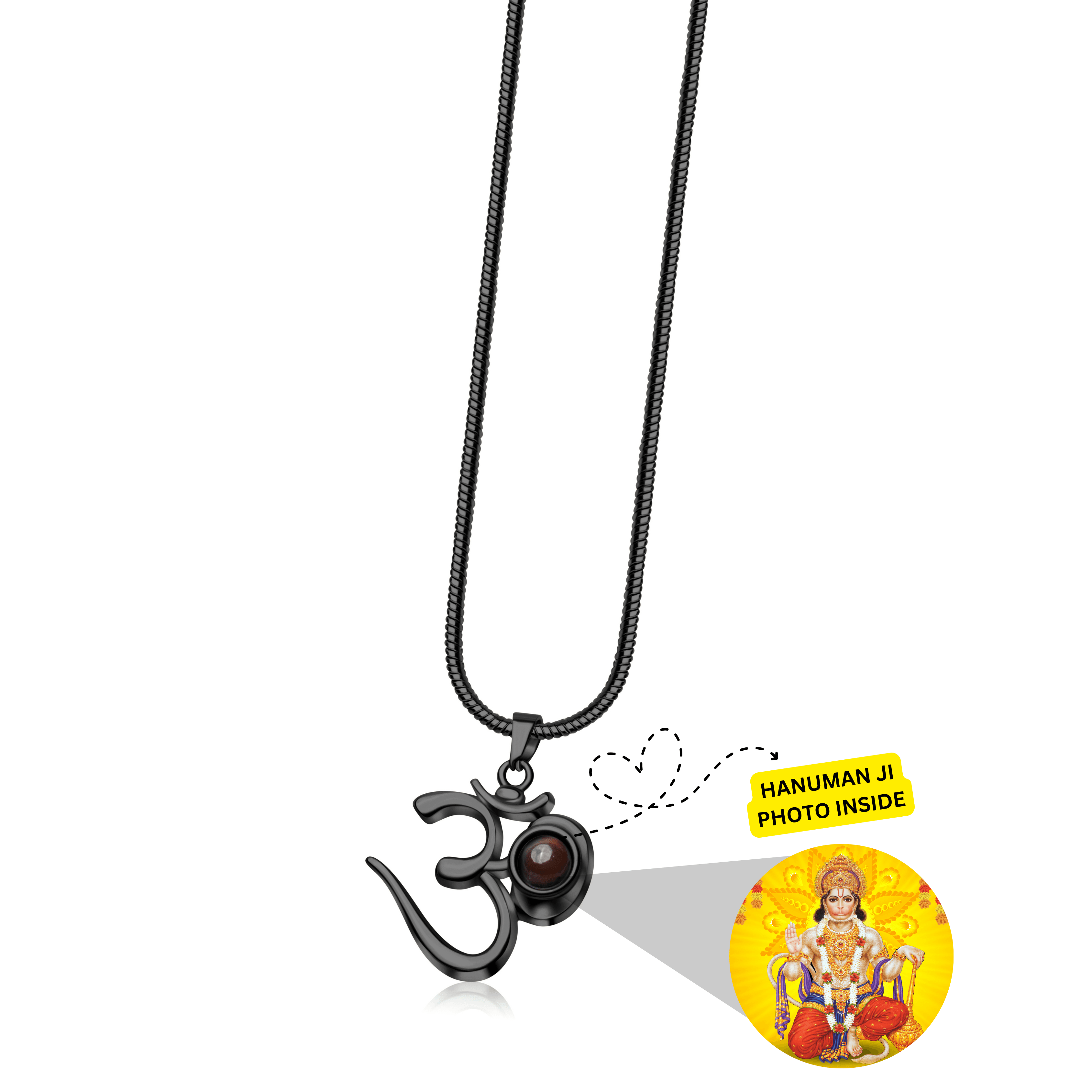 OM Pendant with Bajrang Bali Photo