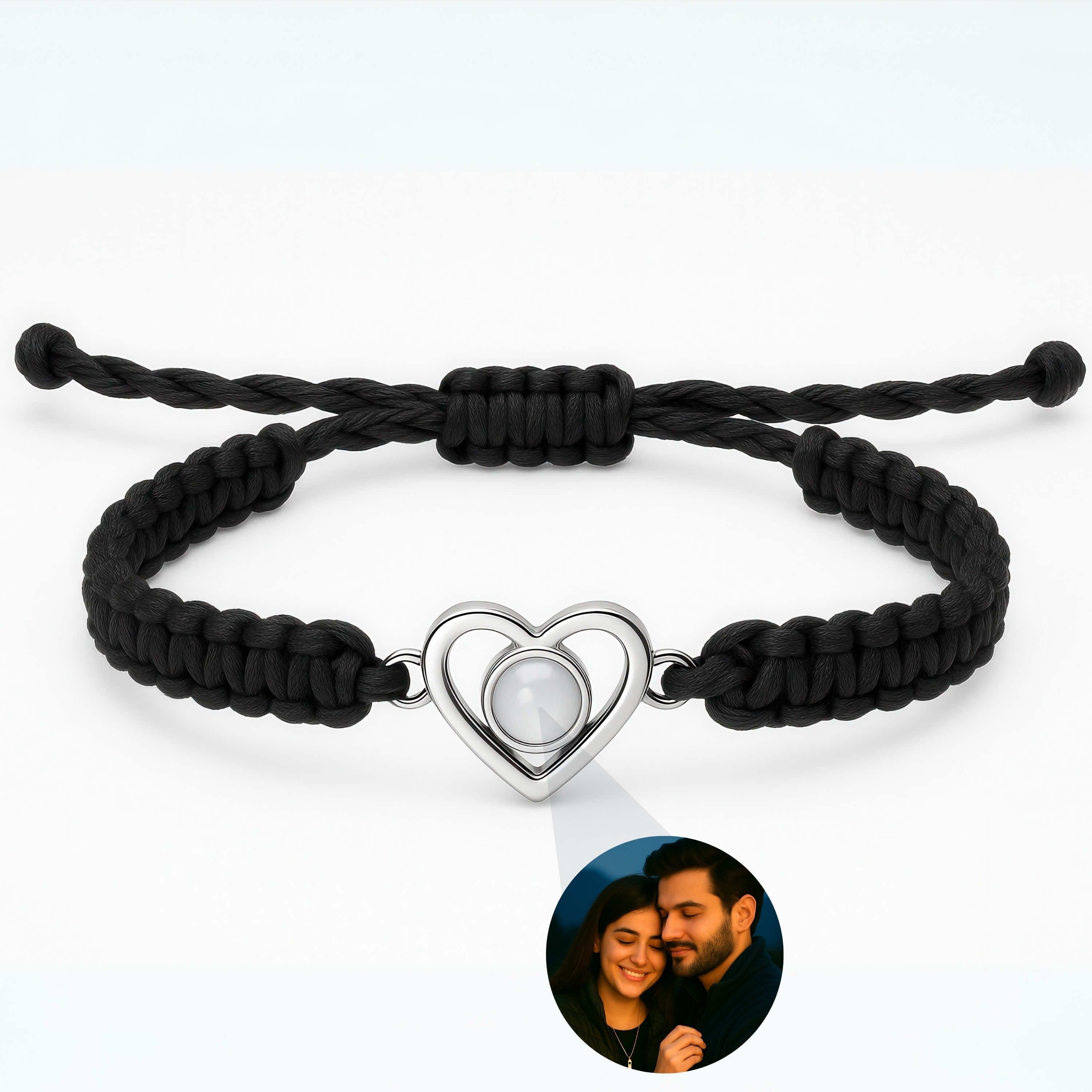 Heart Braided Rope PhotoJewels Bracelet